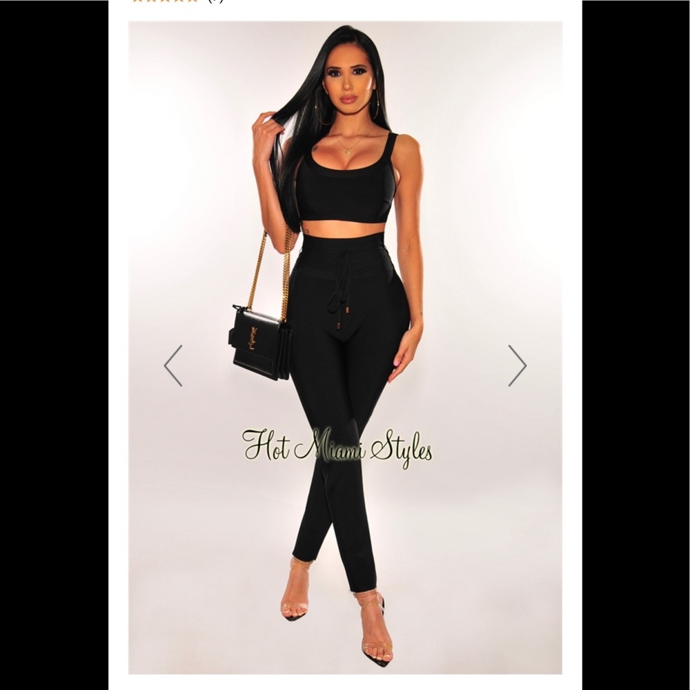 WAIST SNATCHED Bandage High Waist Belted Pants